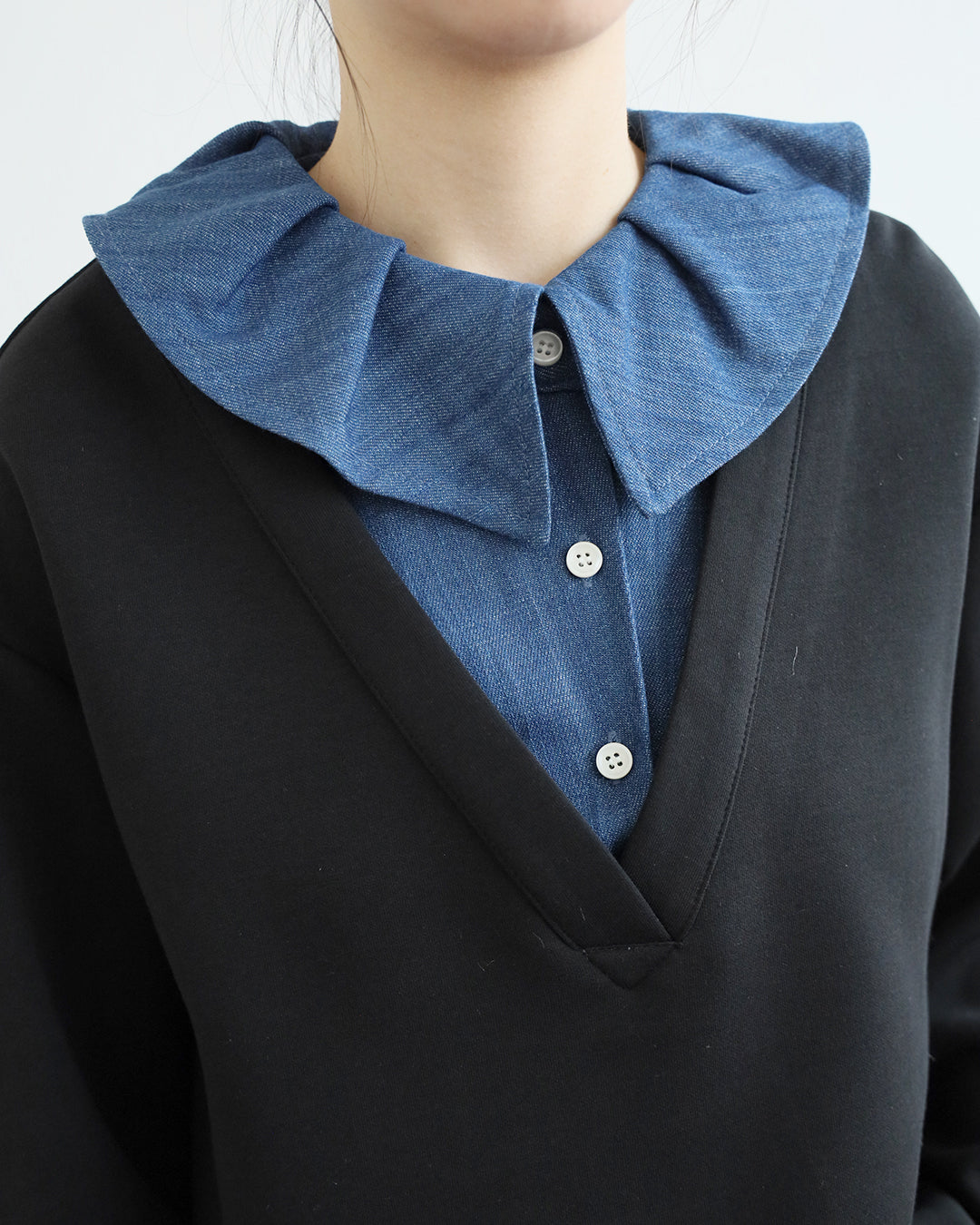 2 in 1 Ruffle Collar Sweatshirt (2 Colors)
