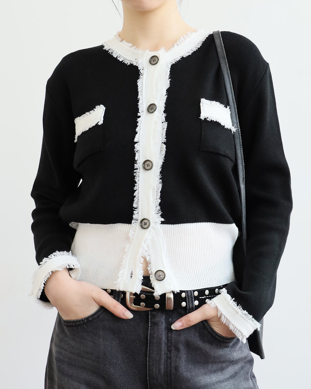Contrast Trimmed Cardigan (2 Colors)