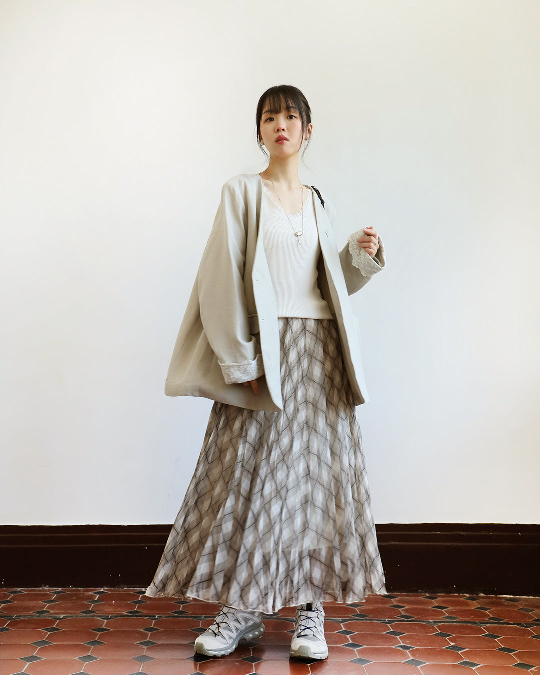 Mesh Layer Checker Skirt