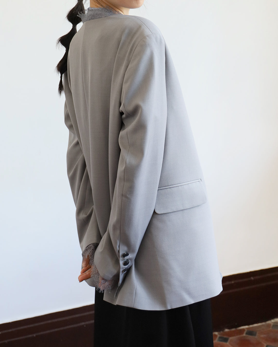 Lace Trimmed Blazer (3 color)