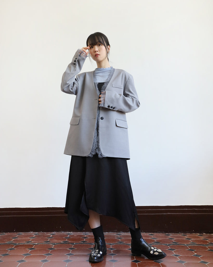 Lace Trimmed Blazer (3 color)