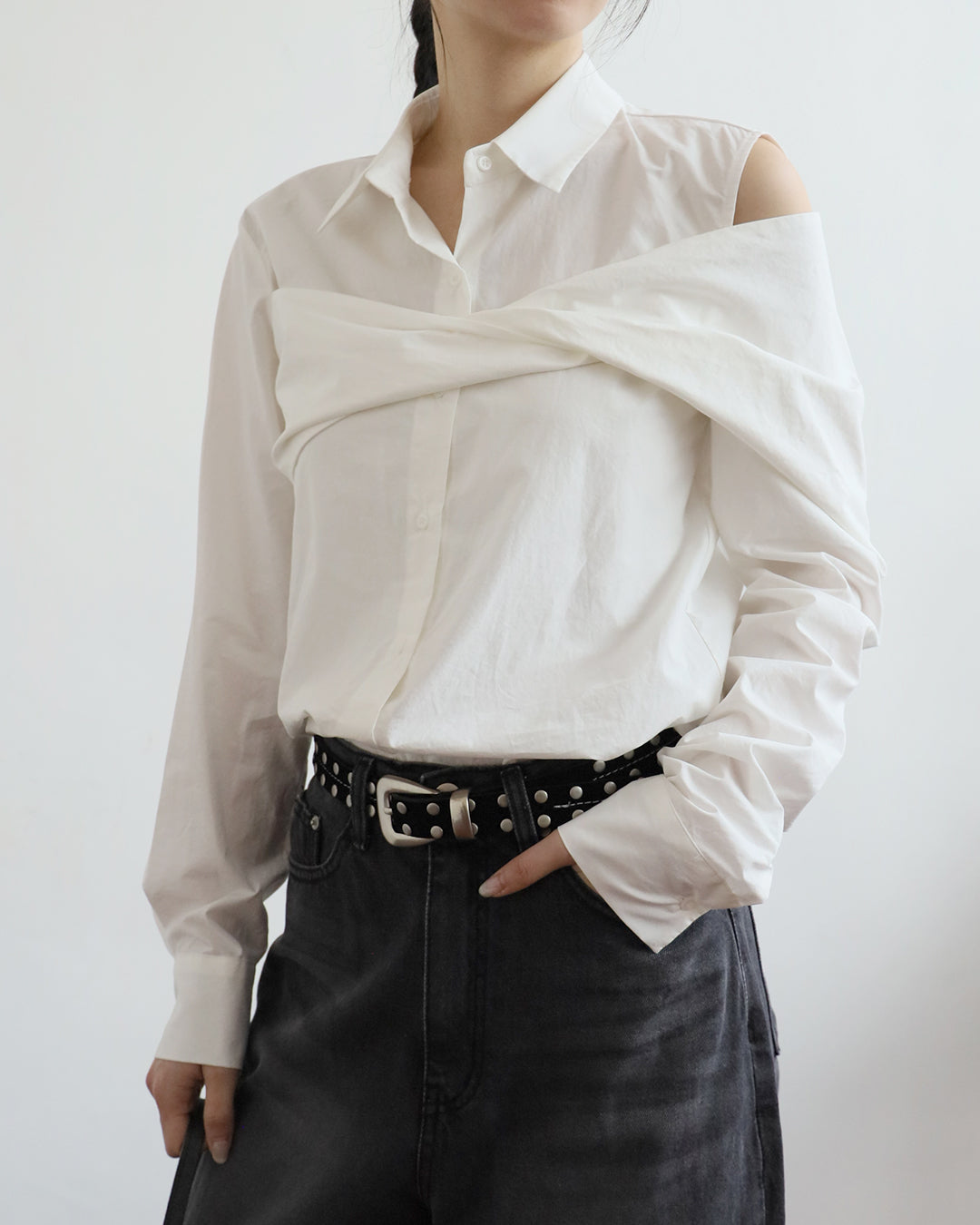 Cut Out Knot Shirt (3 Colors)