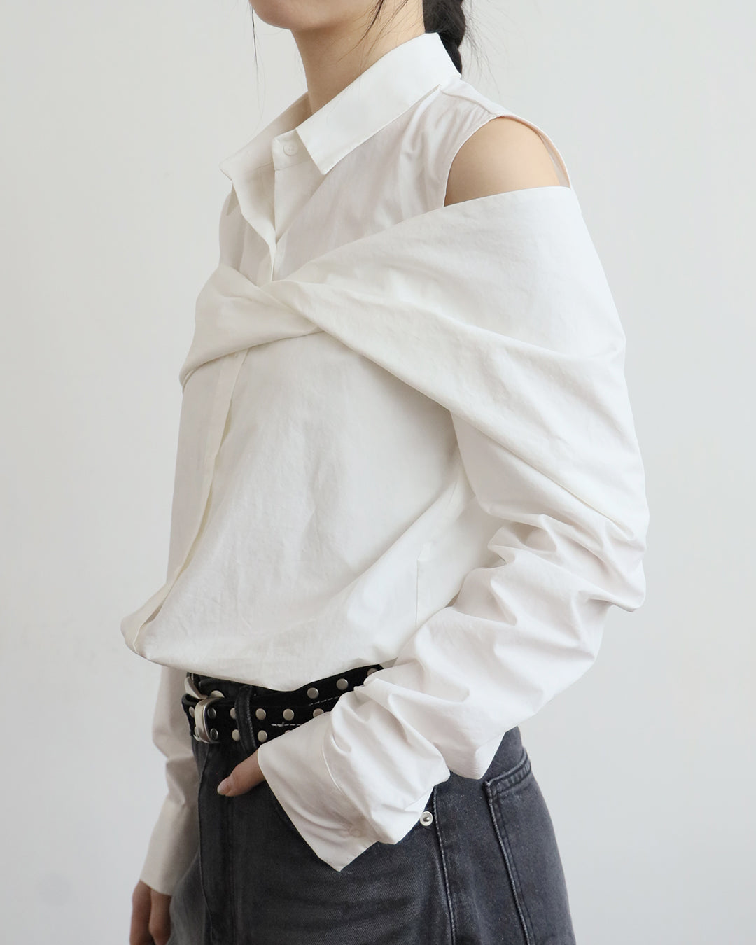 Cut Out Knot Shirt (3 Colors)