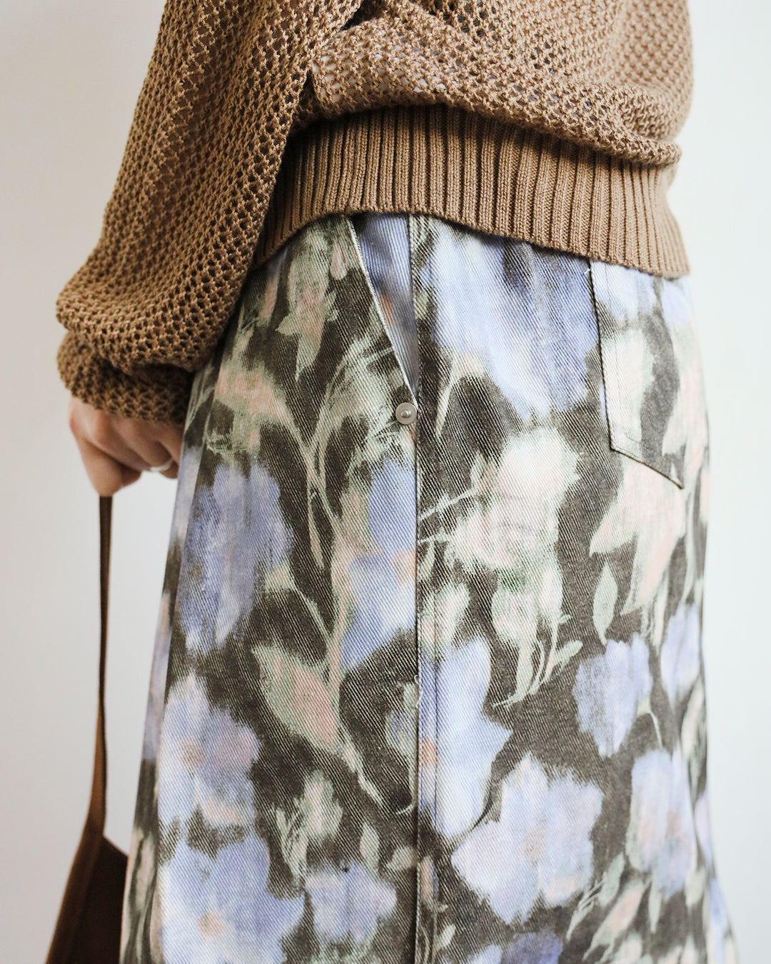 Floral Denim Skirt