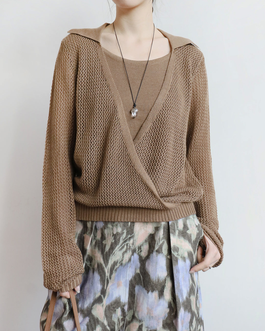 Mesh Layered Knit Top (2 Colors)