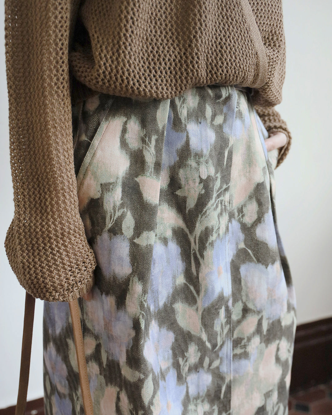 Floral Denim Skirt
