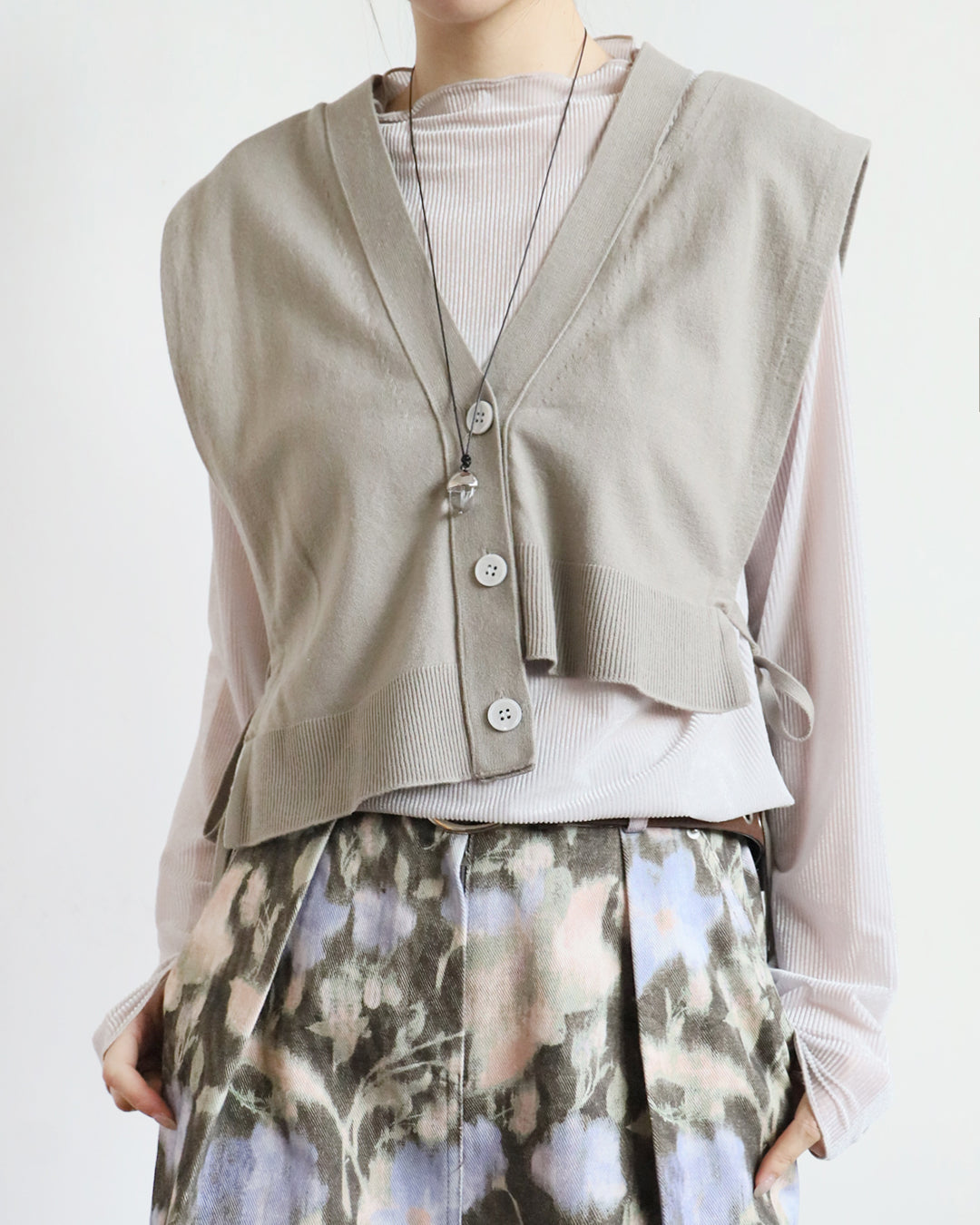 Tie Waist Knitted Vest (4 Colors)