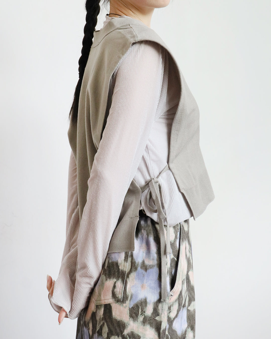 Tie Waist Knitted Vest (4 Colors)