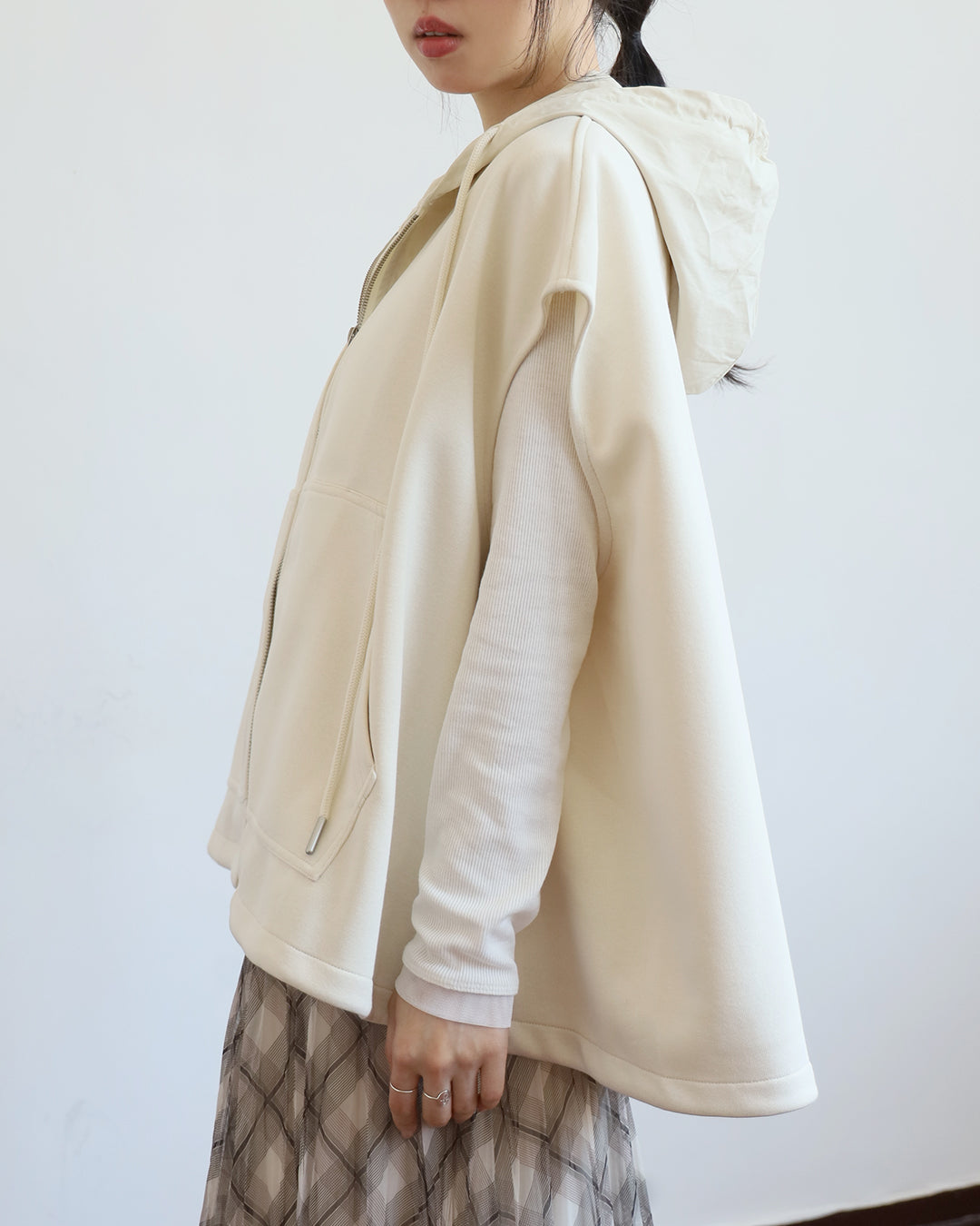 Mix Fabric Hooded Vest (3 Colors)