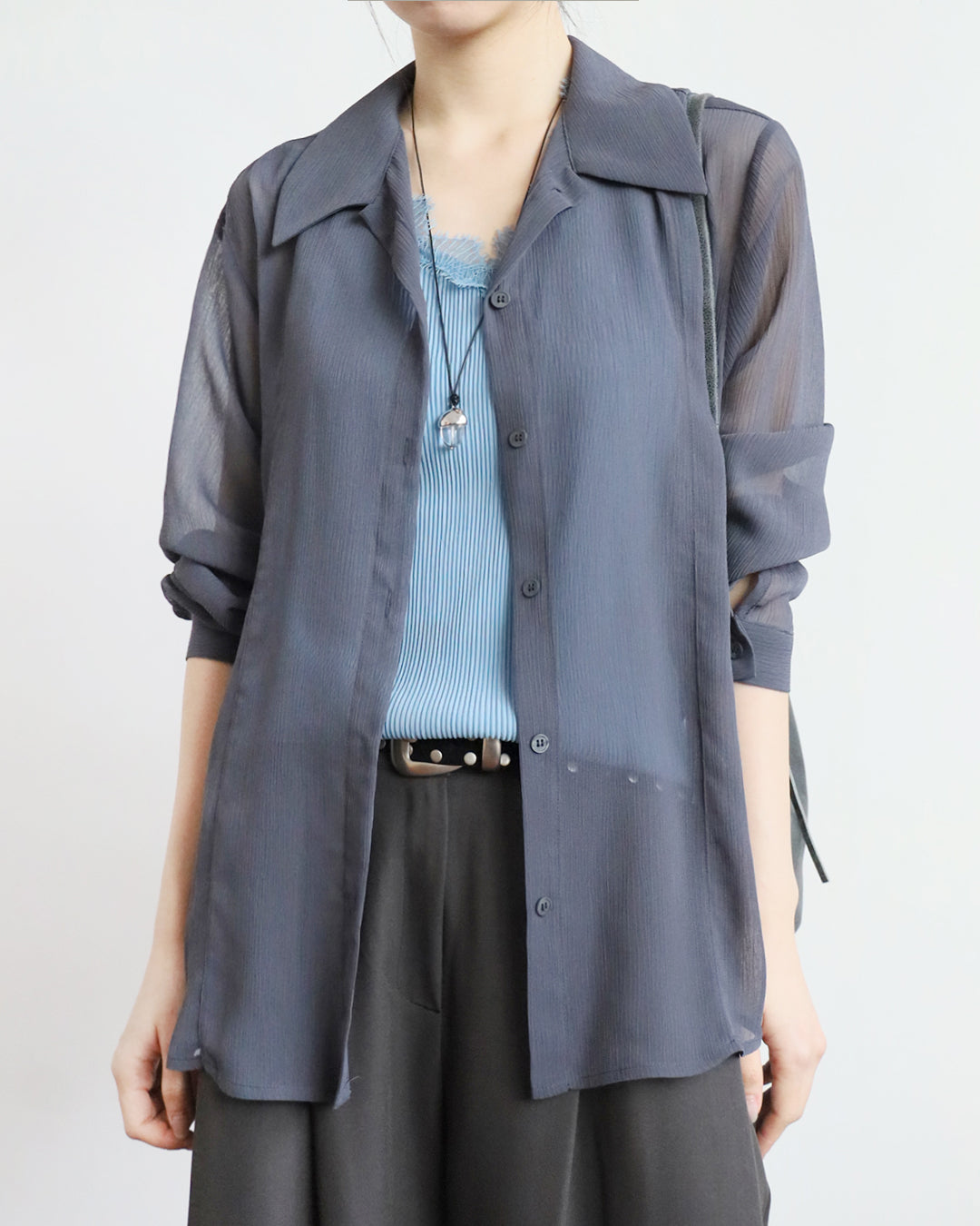 Crinkle Fabric Shirt (7 Colors)