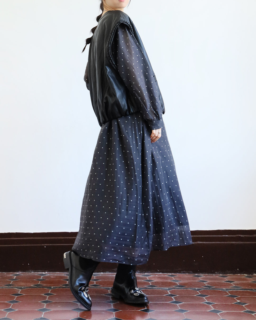Polka Dot Silky Dress (2 color)