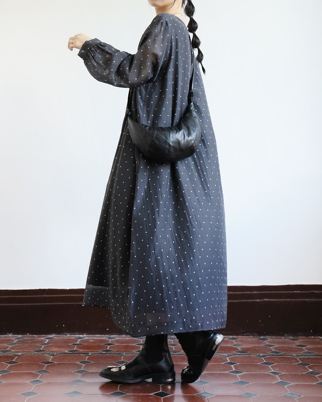 Polka Dot Silky Dress (2 color)