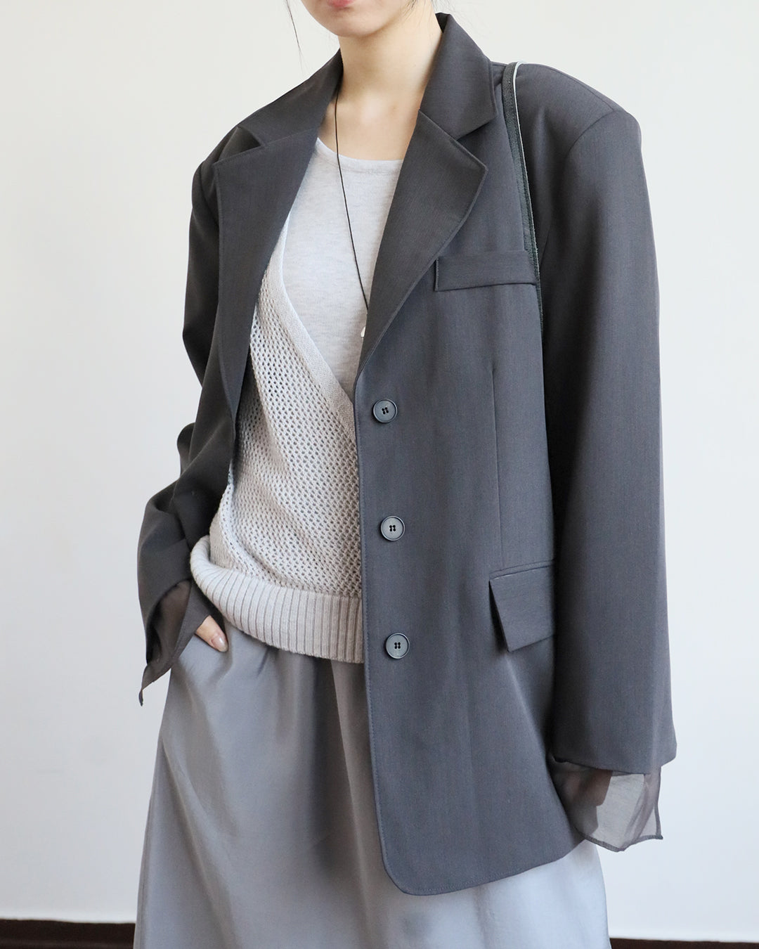 Mesh Cuff Blazer (2 Colors)