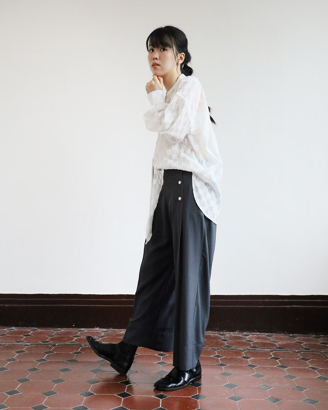 Checkerboard Longline Shirt