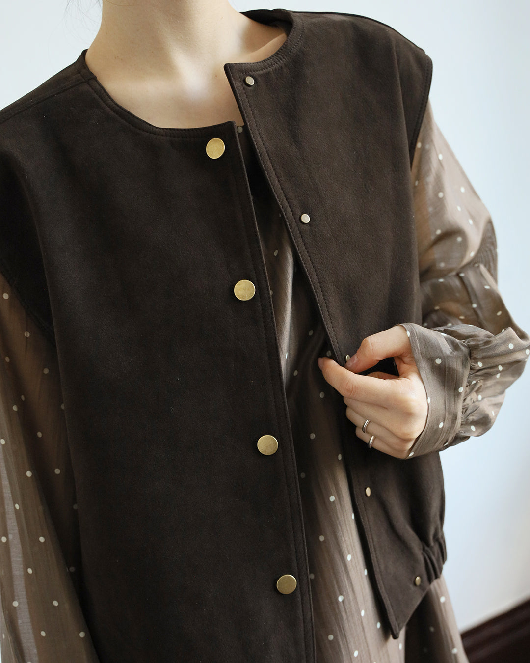 Faux Suede Vest (2 color)