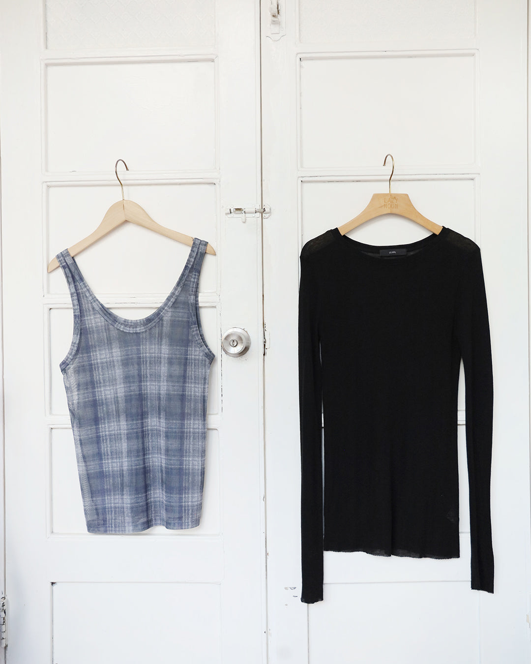 Basic Top + Checker Mesh Vest (Set) (3 color)