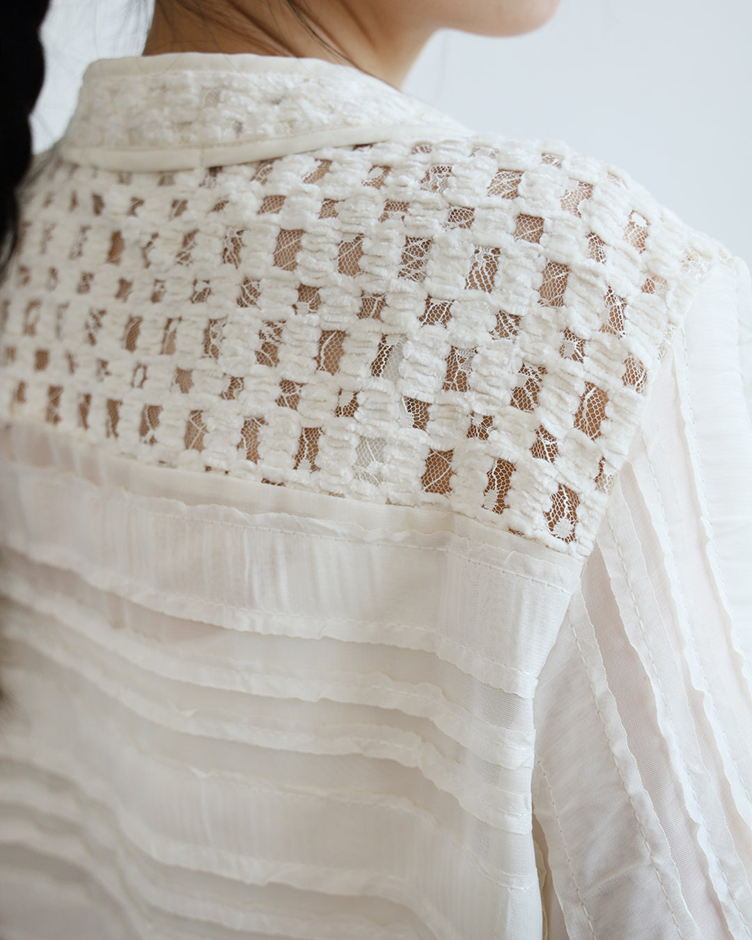 Mix Fabric Drawstring Top (2 Colors)