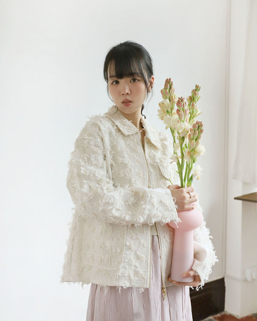 Mix Fabric Tweed Jacket (2 Color)
