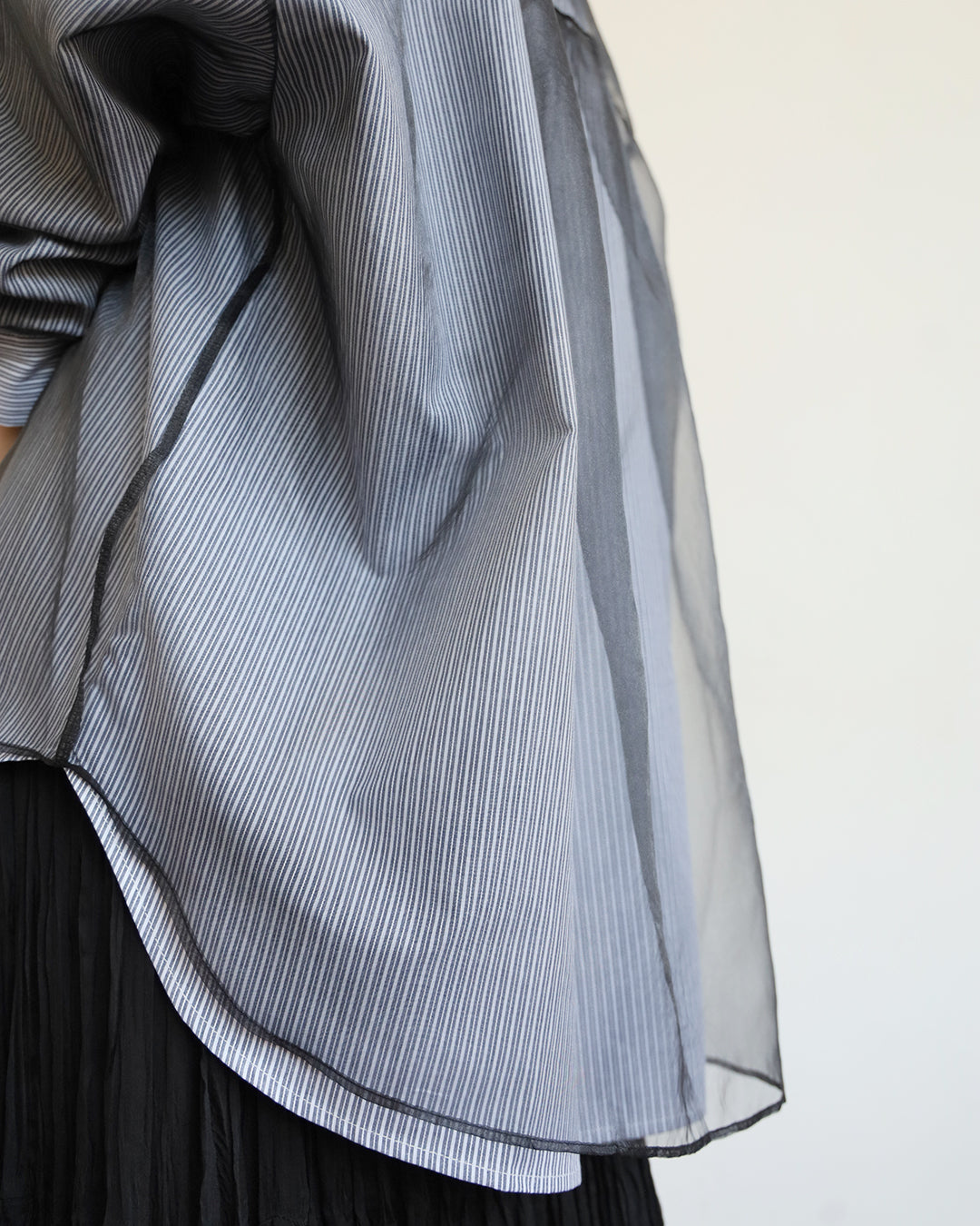 Mesh Layer Striped Shirt (2 color)