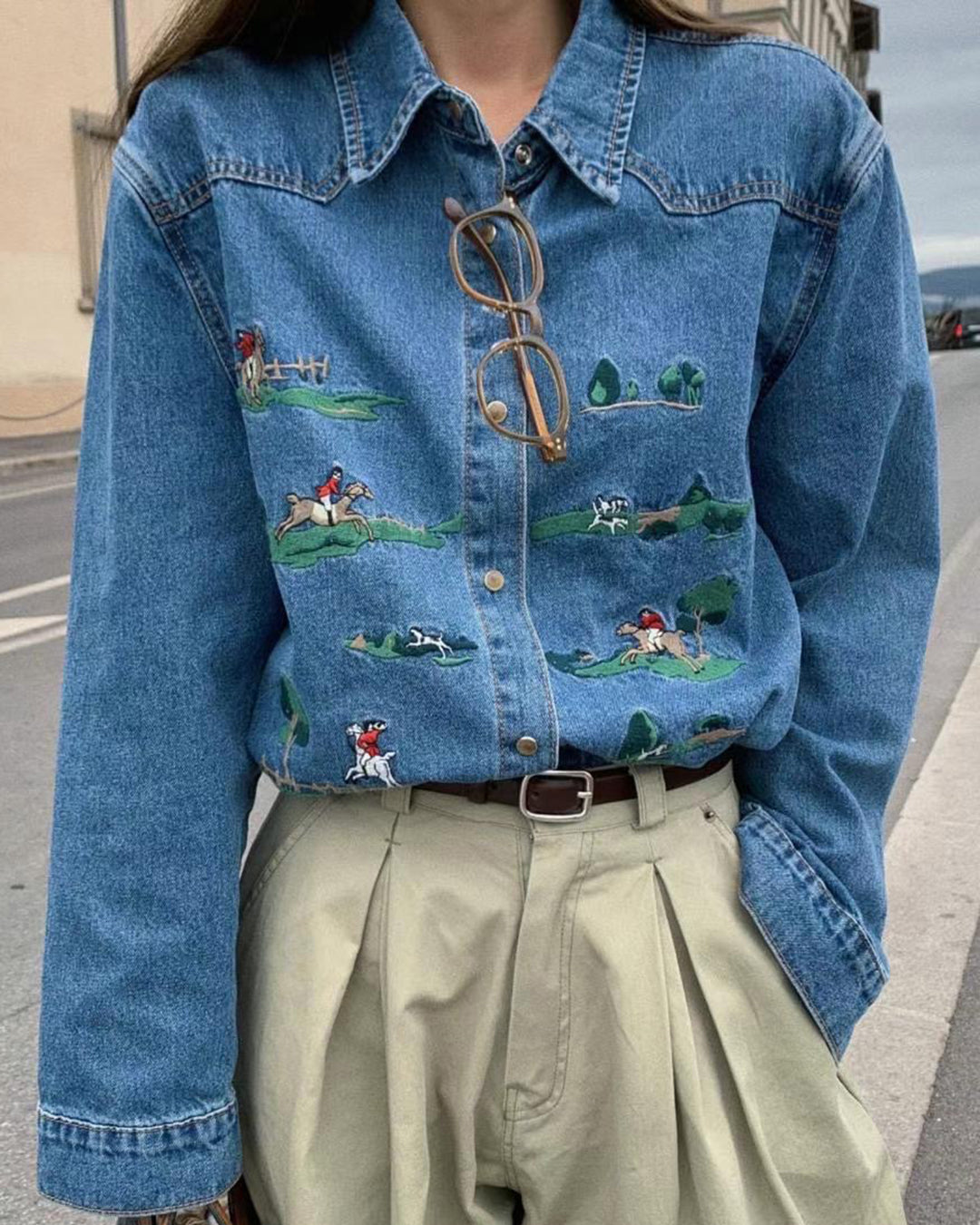 Embroidery Denim Shirt