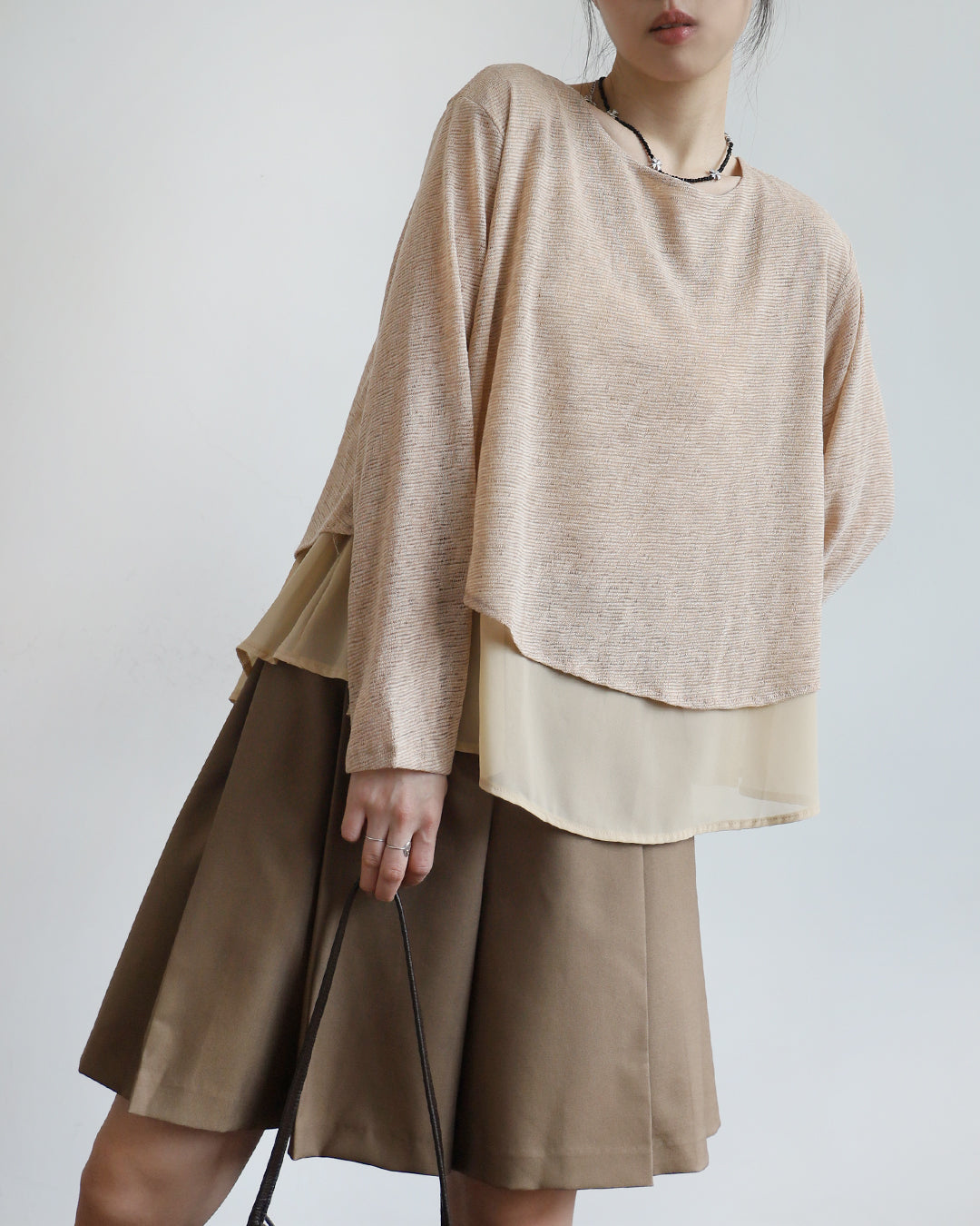 Side Pleated Mid-Length Skort (2 Colors)