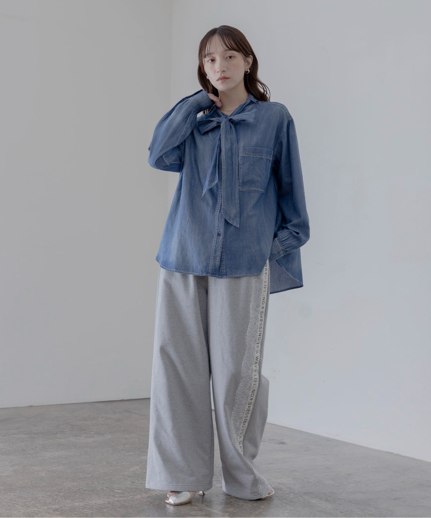Japan Brand - Tie Collar Denim Shirt