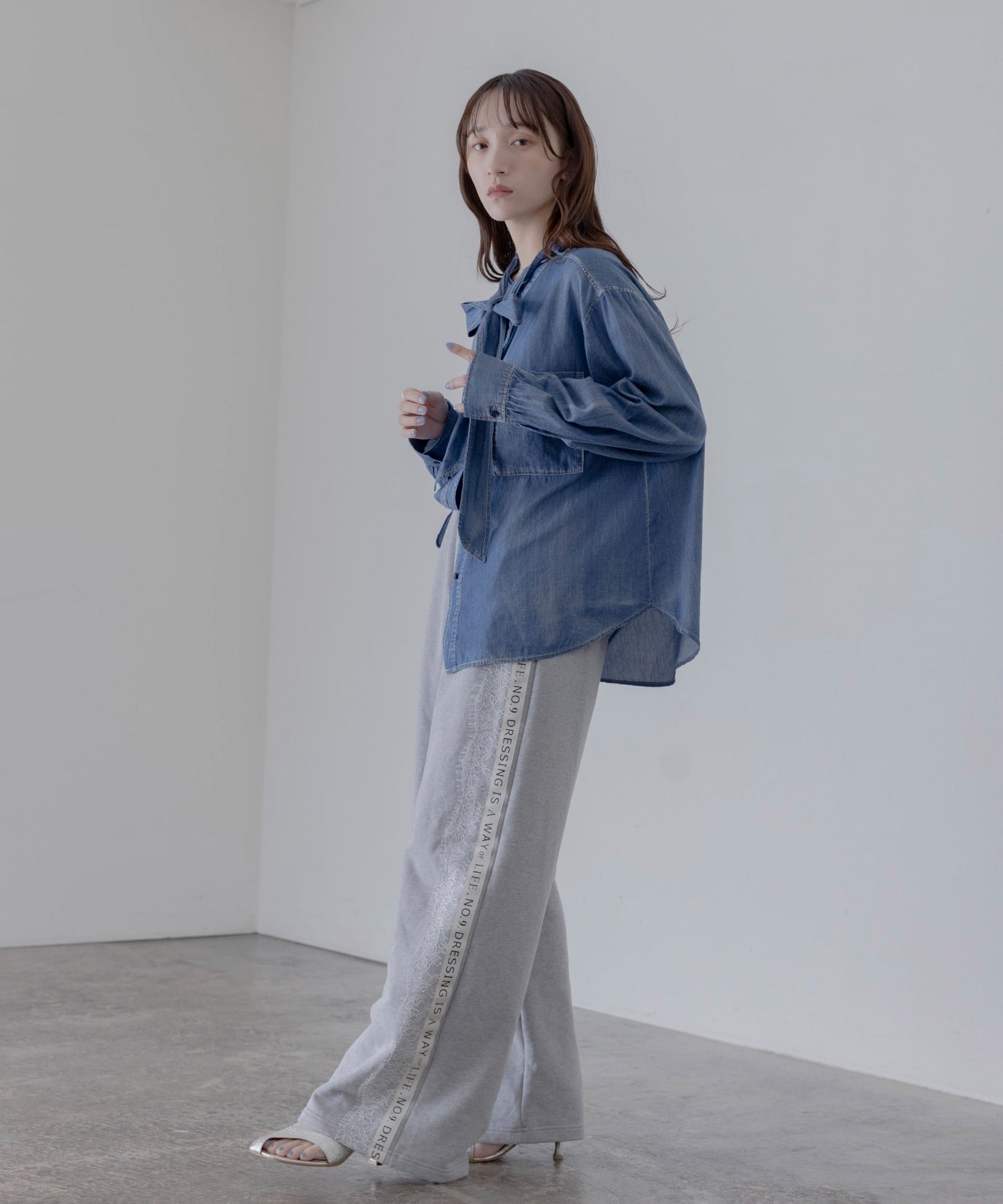 Japan Brand - Tie Collar Denim Shirt