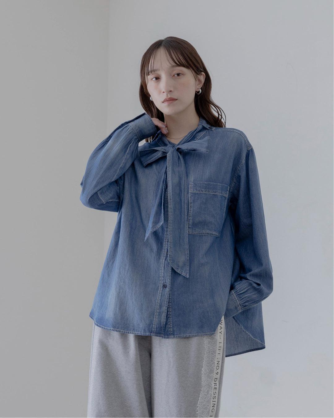 Japan Brand - Tie Collar Denim Shirt