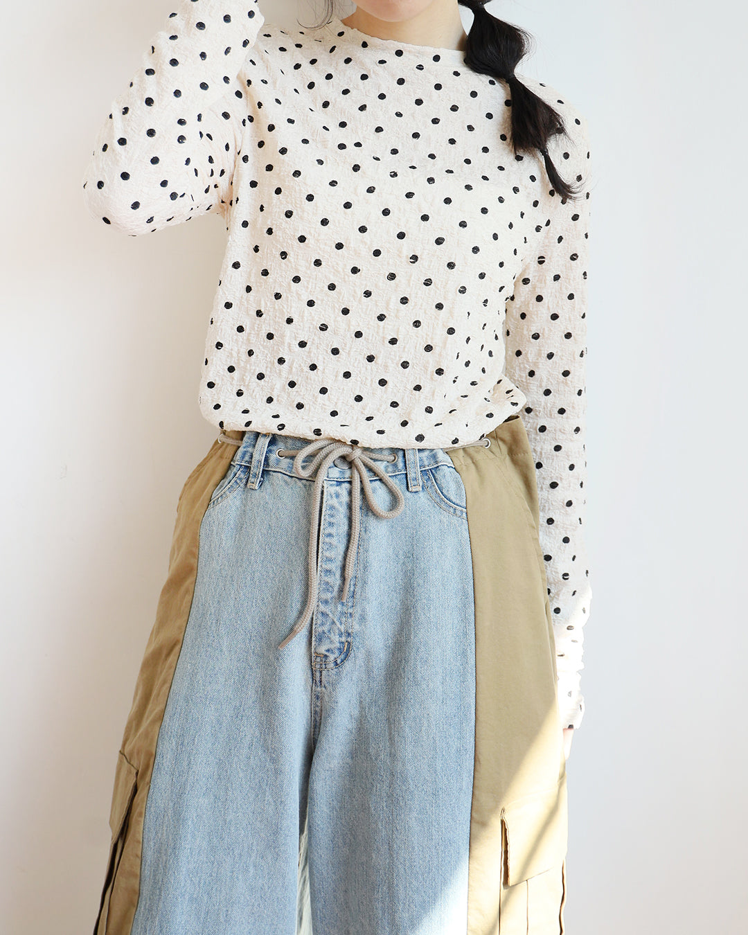 Polka Dots Crinkle Top (2 color)
