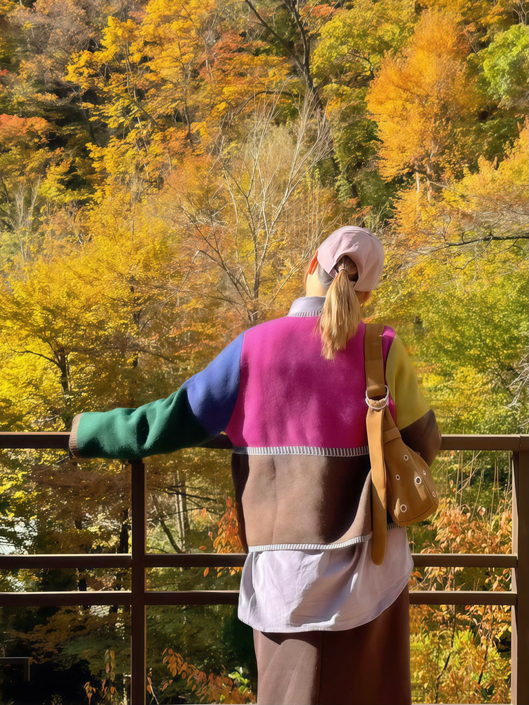 Color Block Knitted Outer