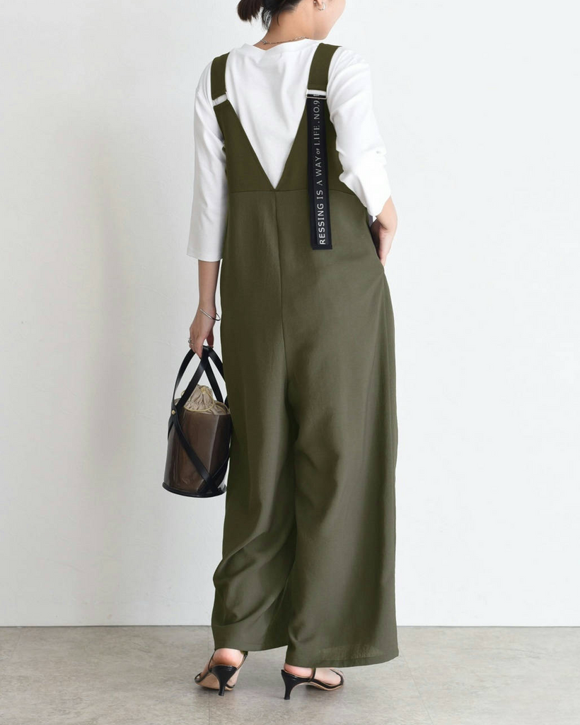 Japan Brand "V-Neck Jumpsuit"