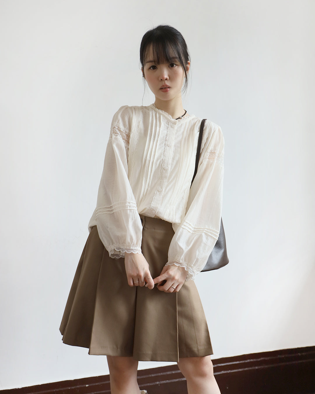 Side Pleated Mid-Length Skort (2 Colors)