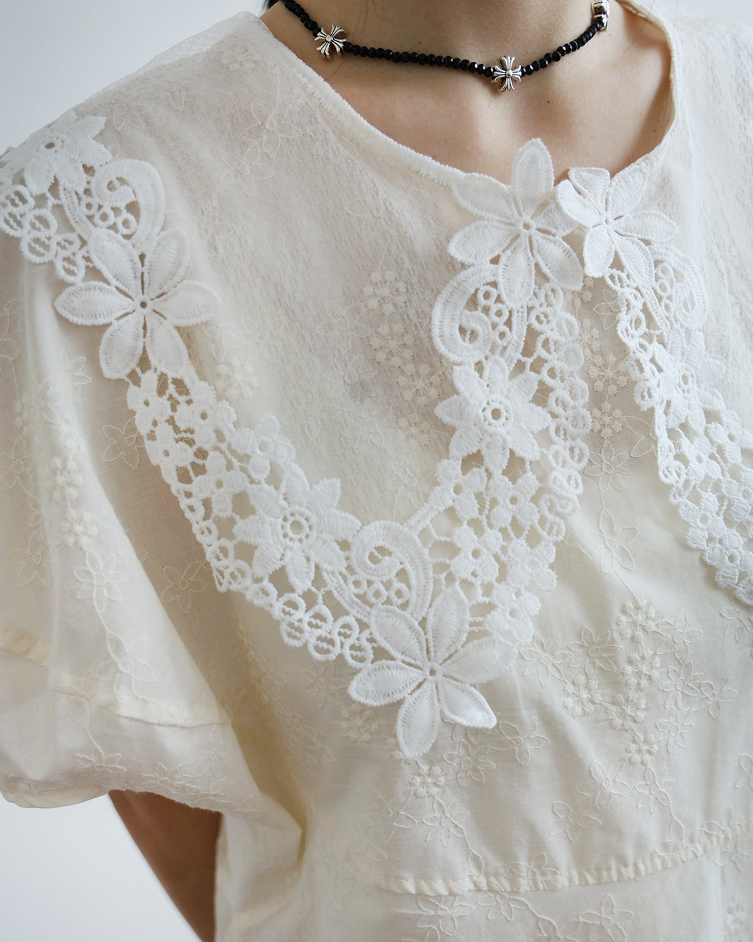 Embroidered Collar Blouse