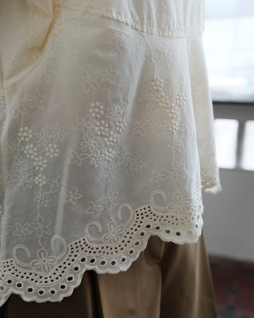 Embroidered Collar Blouse