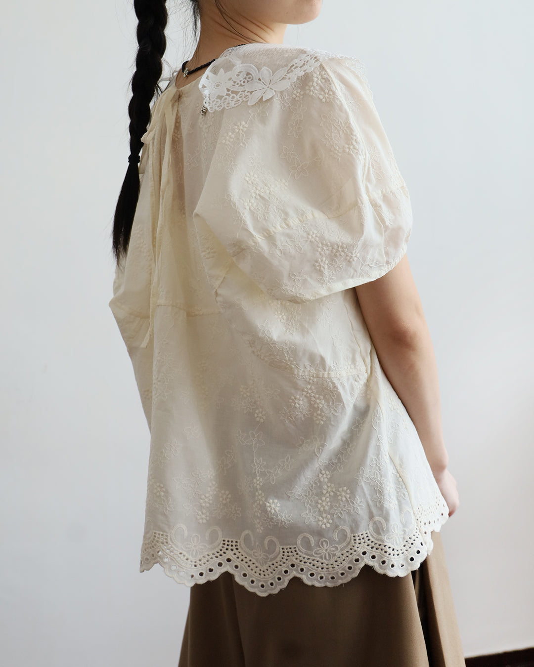 Embroidered Collar Blouse