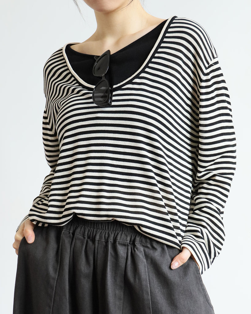 2 in 1 Striped Knit Top