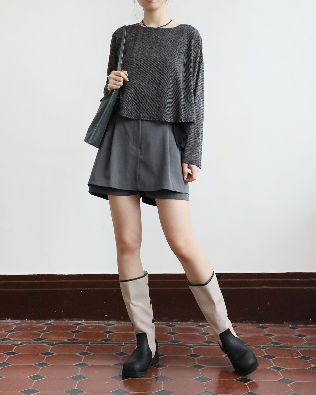 Tiered Tailored Layered Skort (2 Colors)