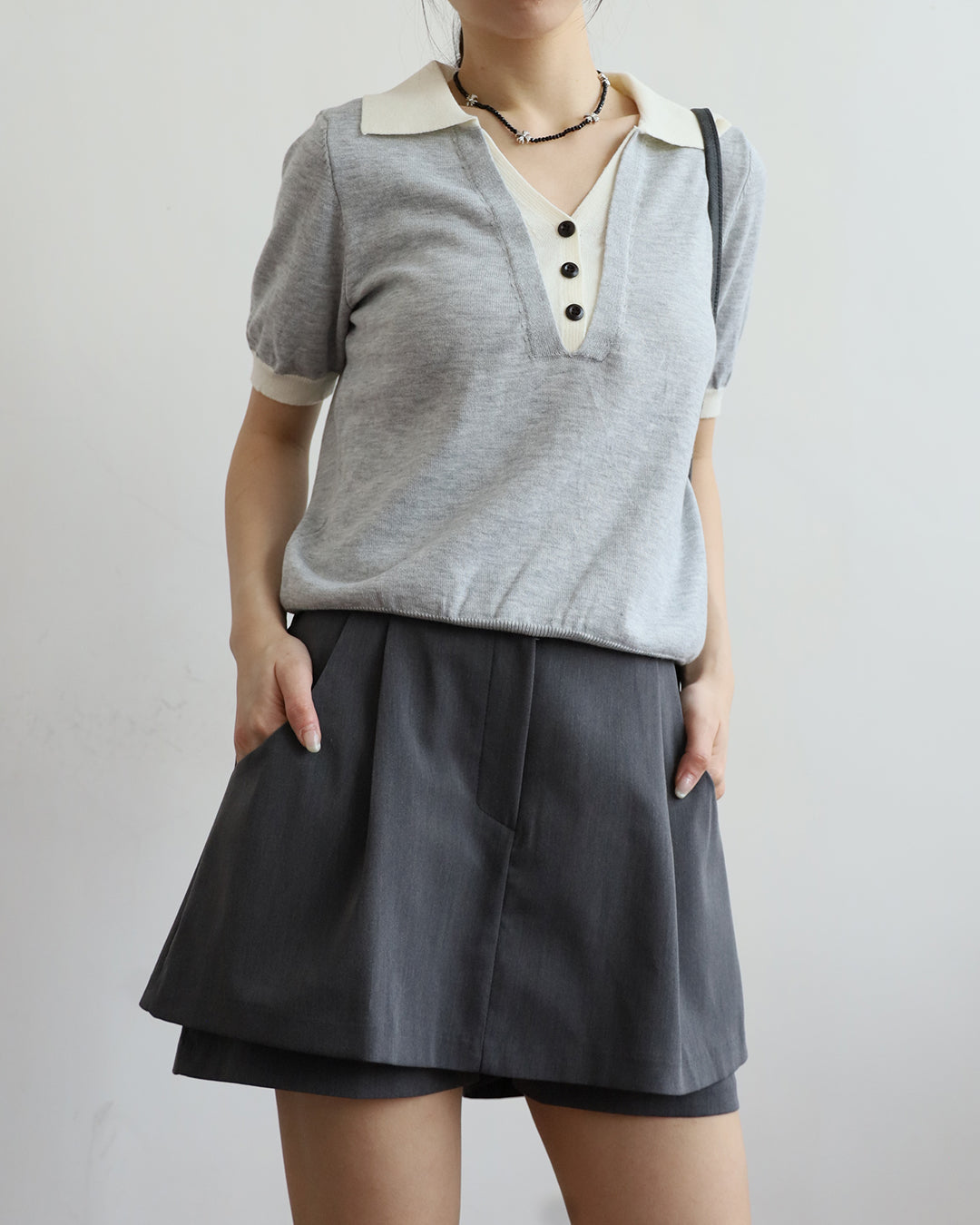 Tiered Tailored Layered Skort (2 Colors)