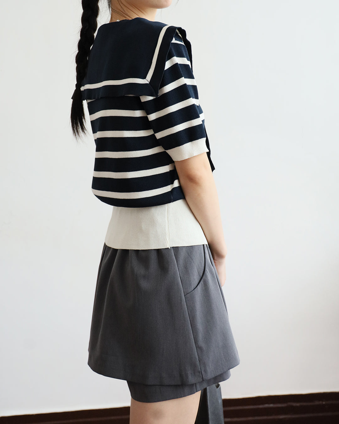 Striped Top w/ Scarf (2 Colors)