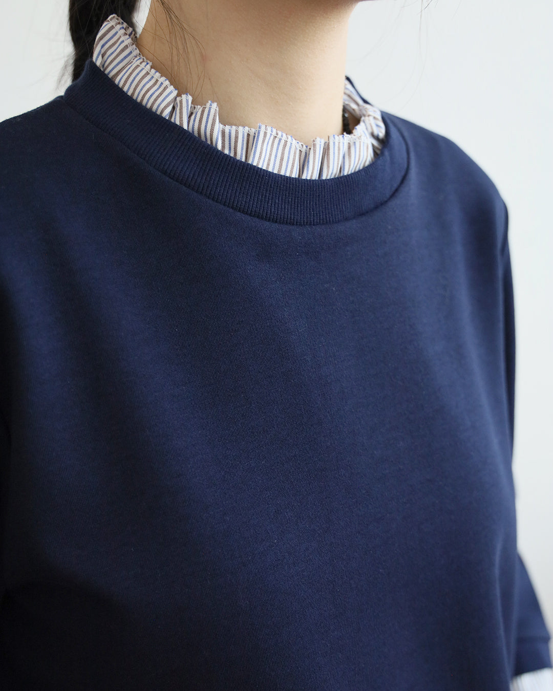 Pinstriped Trim Sweatshirt