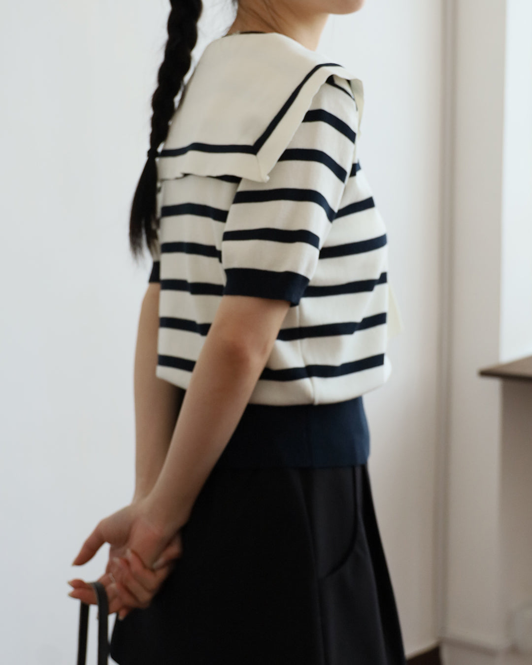 Striped Top w/ Scarf (2 Colors)