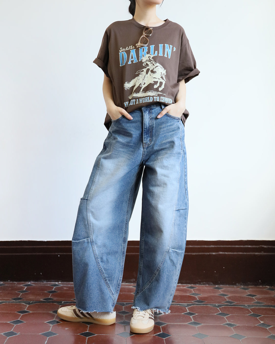 Structured Barrel Jeans (Size S-XL)