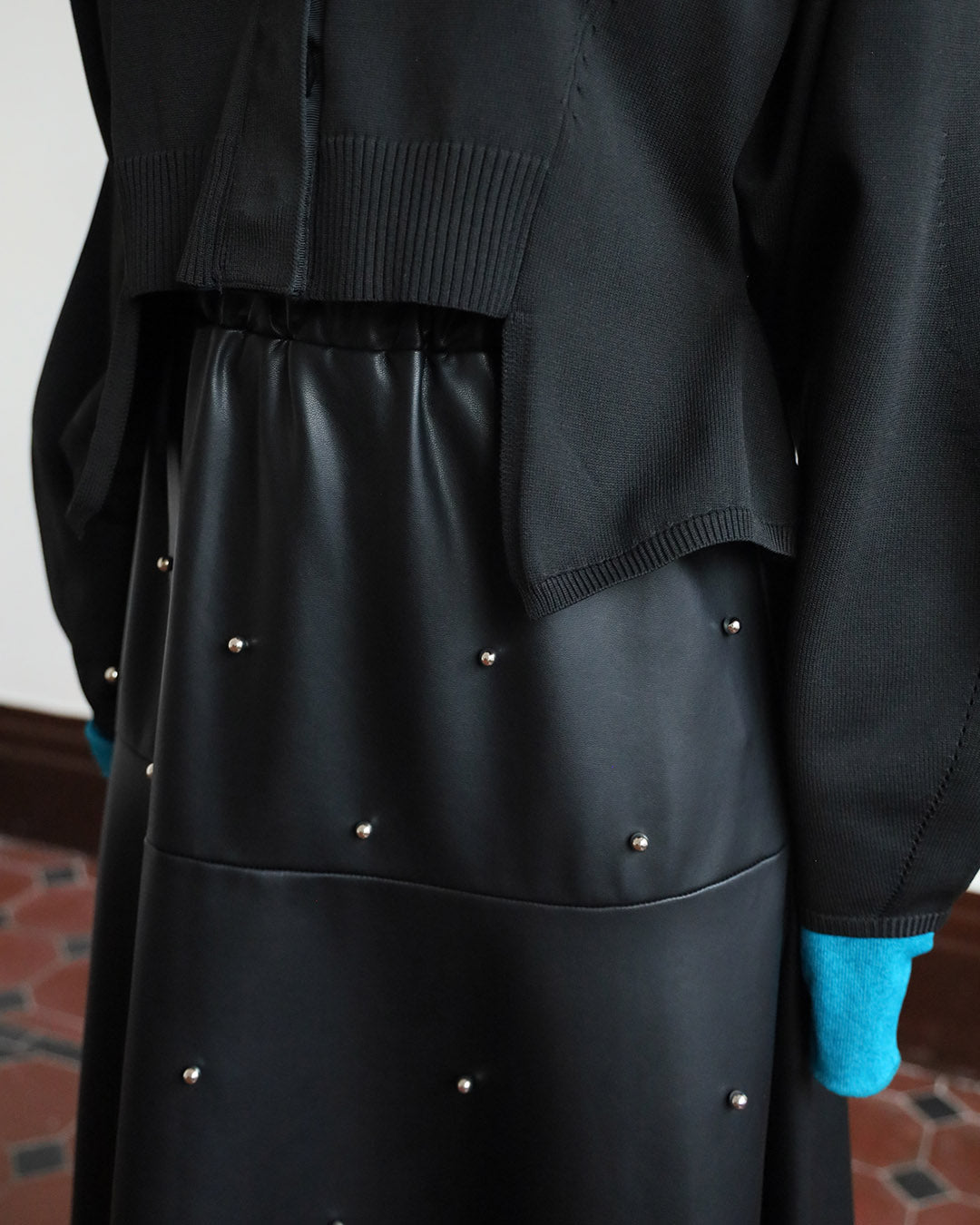 Studded Faux Leather Skirt