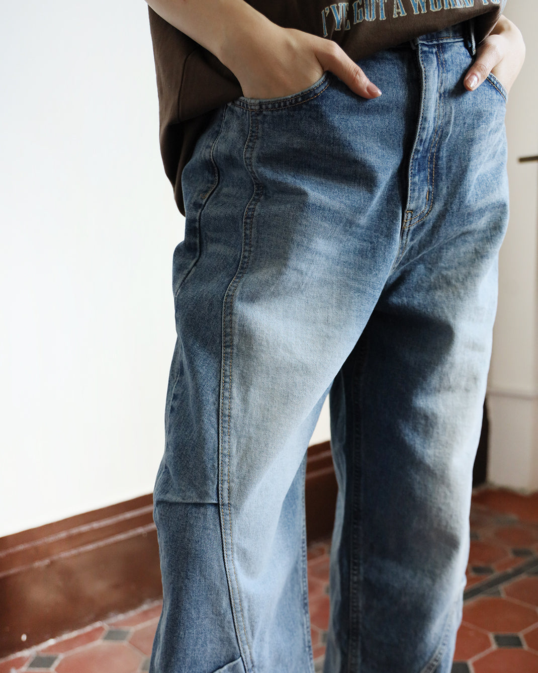 Structured Barrel Jeans (Size S-XL)