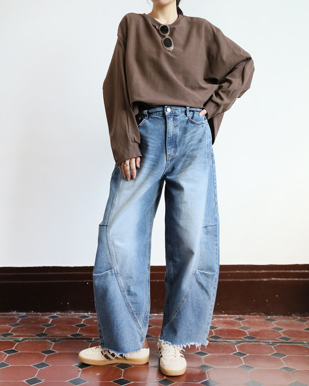 Structured Barrel Jeans (Size S-XL)