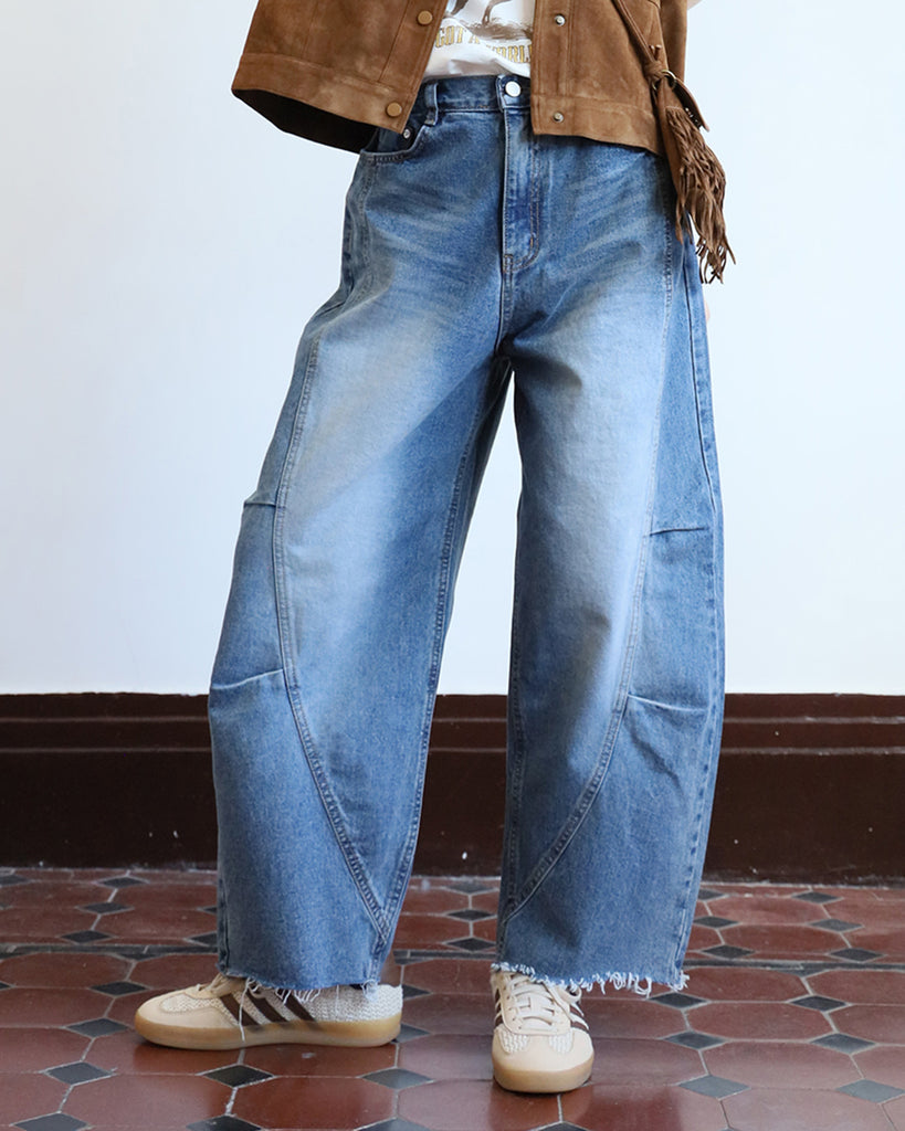 Structured Barrel Jeans (Size S-XL)