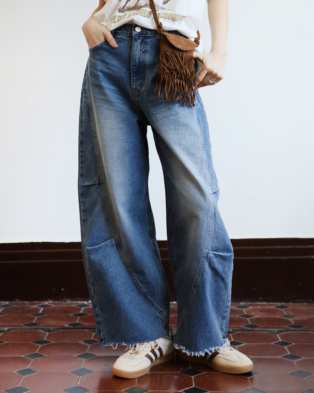 Structured Barrel Jeans (Size S-XL)