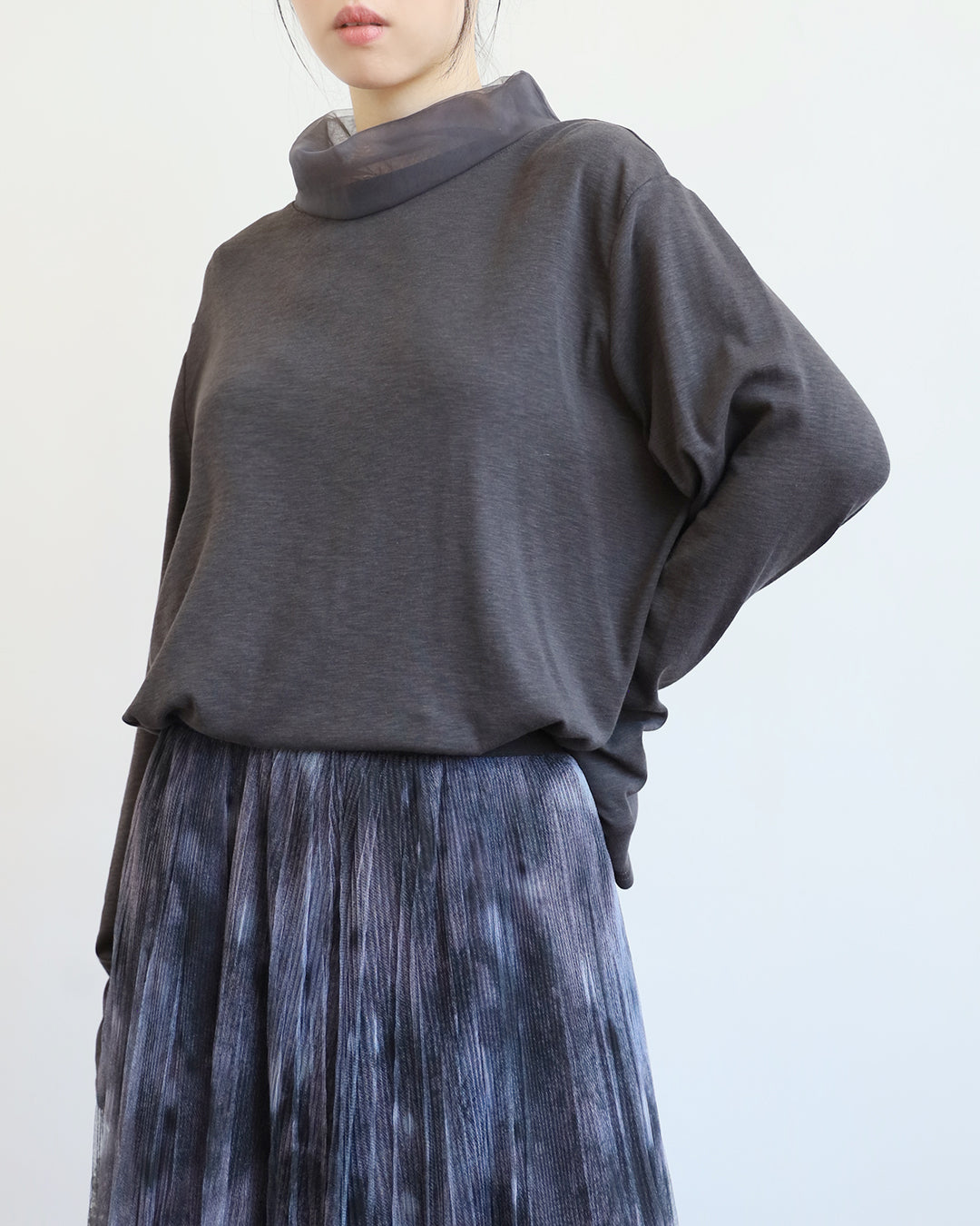 Mesh Turtle Neck Top (4 Colors)