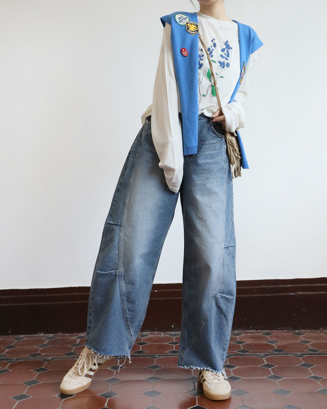 Structured Barrel Jeans (Size S-XL)
