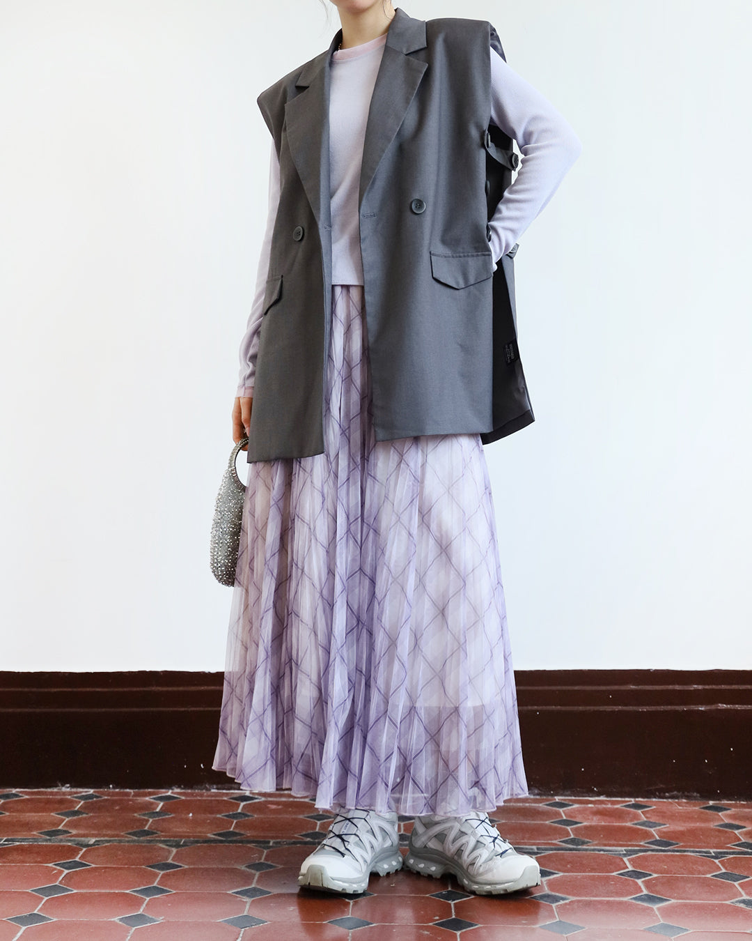 Mesh Layer Checker Skirt